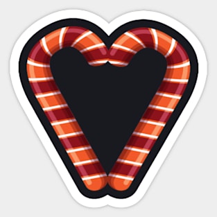 Candy Cane Hearts Sticker